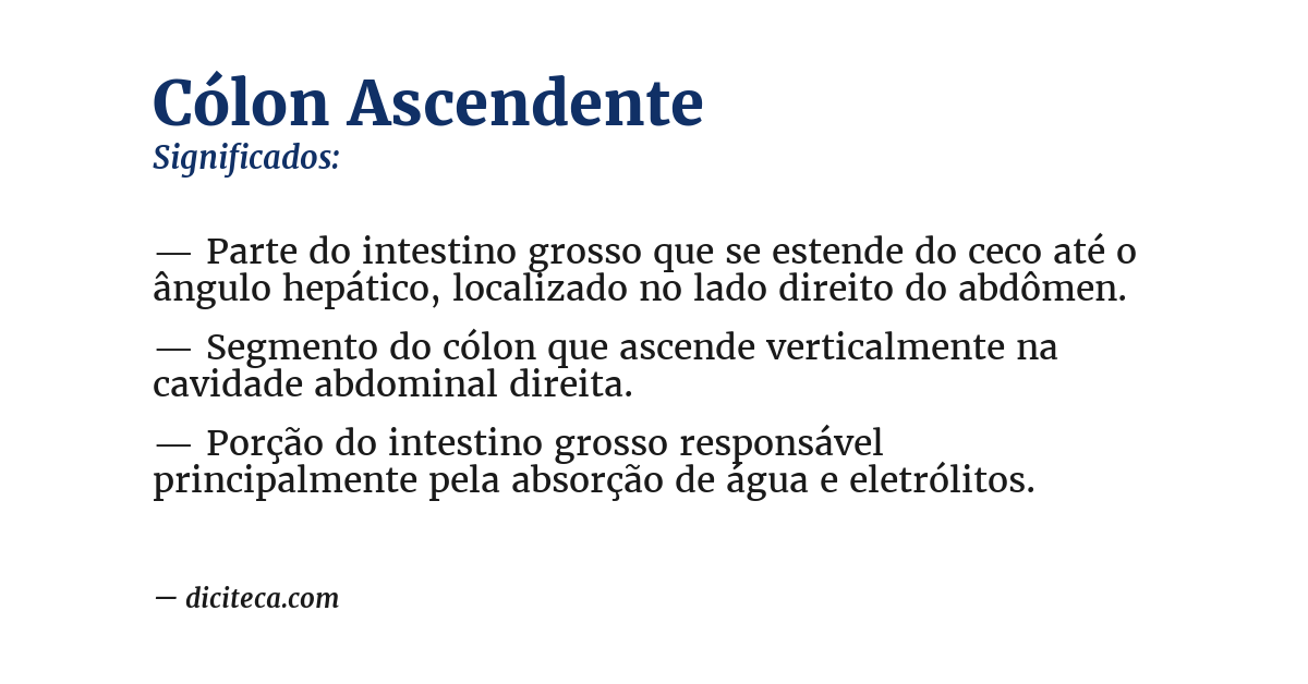 Significado de cólon ascendente
