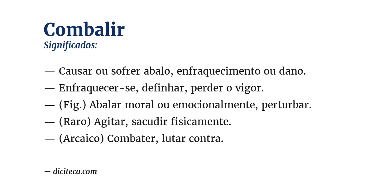 Significado de combalir