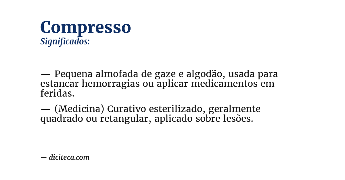 Significado de compresso