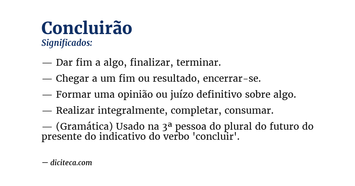 Significado de concluirão