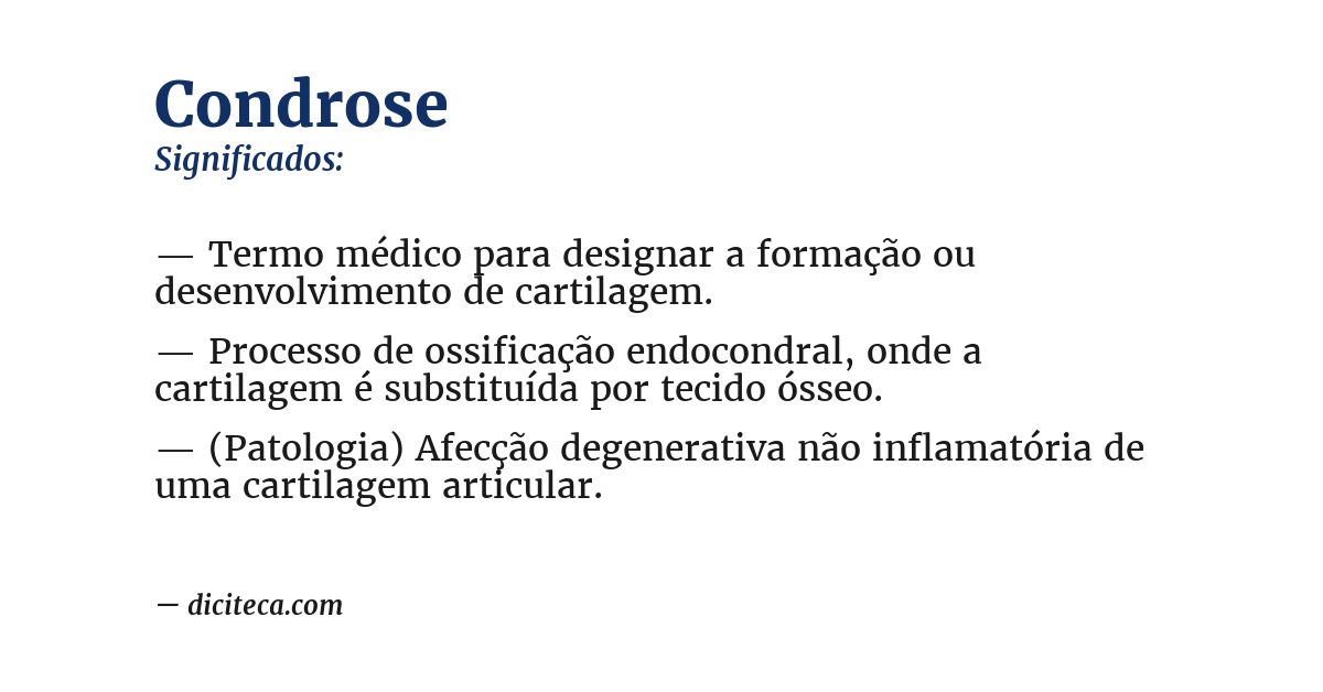 Significado de condrose