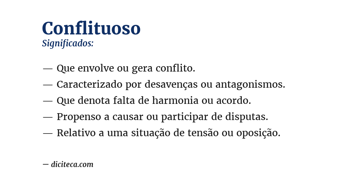 Significado de conflituoso