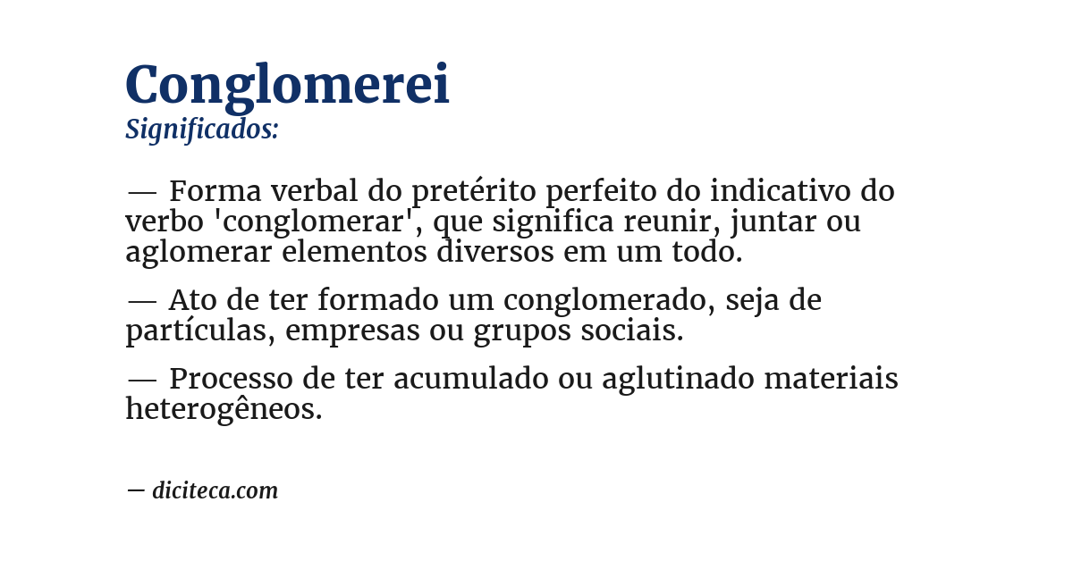 Significado de conglomerei
