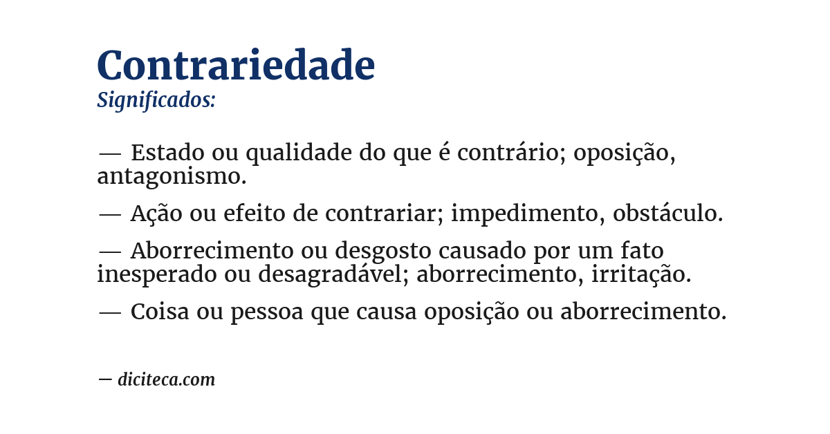 Significado de contrariedade