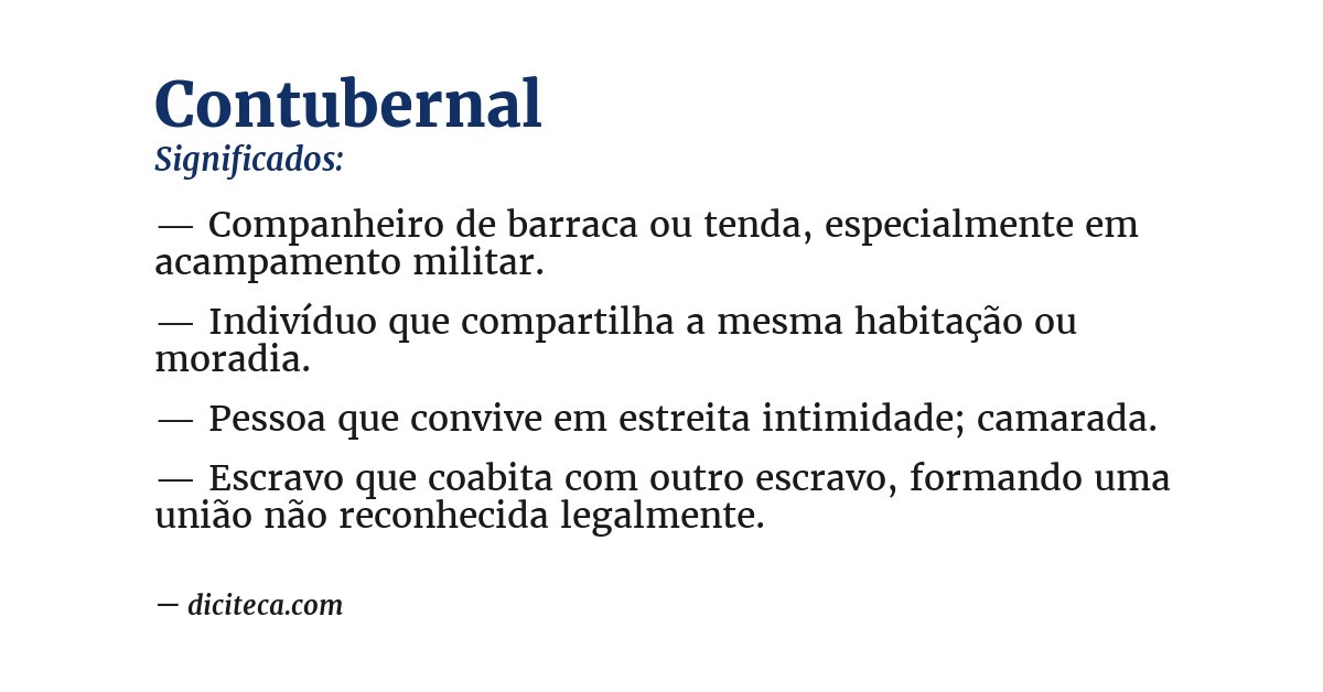 Significado de contubernal