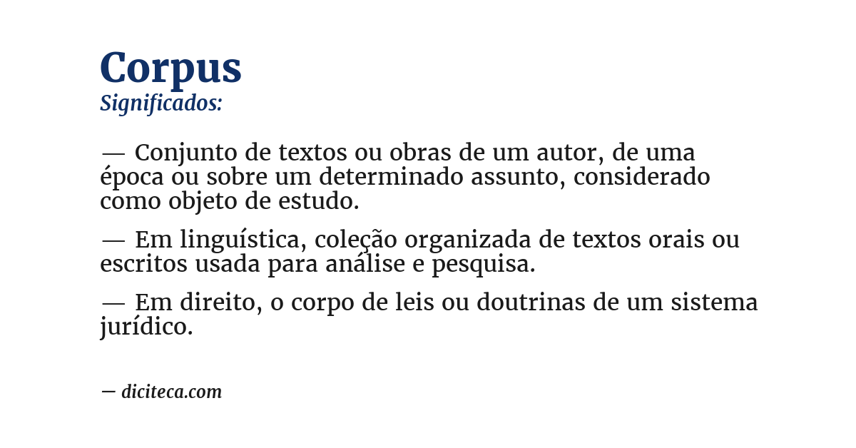 Significado de corpus