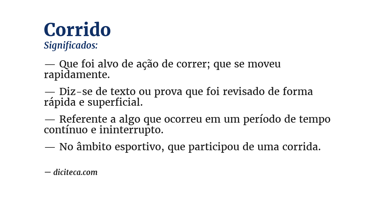 Significado de corrido