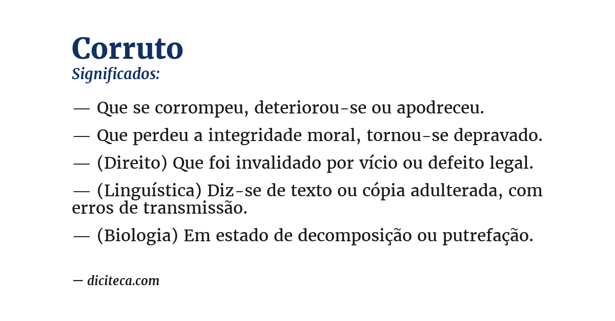Significado de corruto