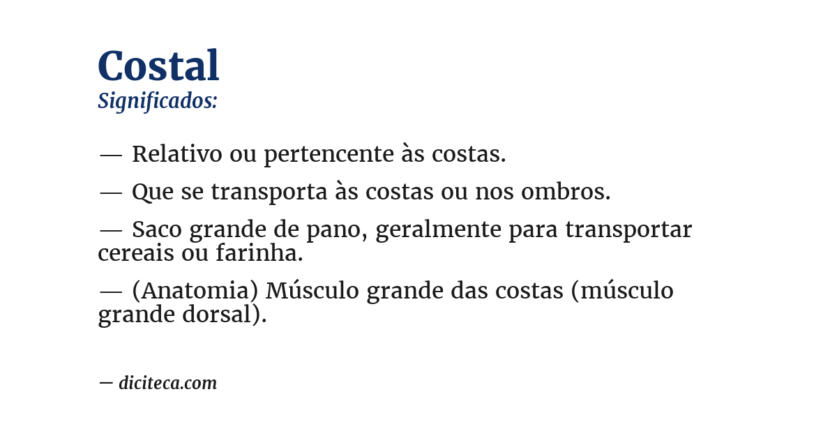 Significado de costal