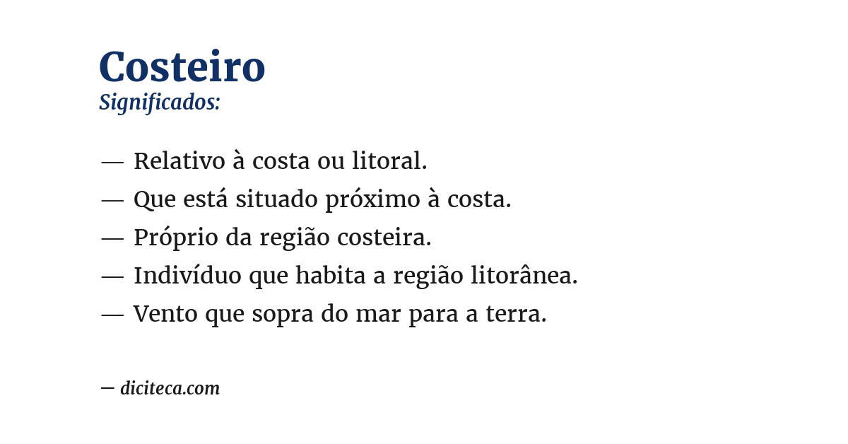 Significado de costeiro