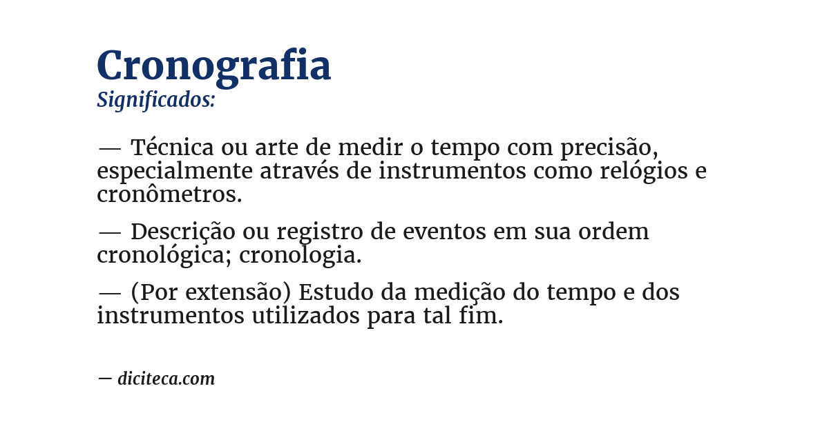 Significado de cronografia