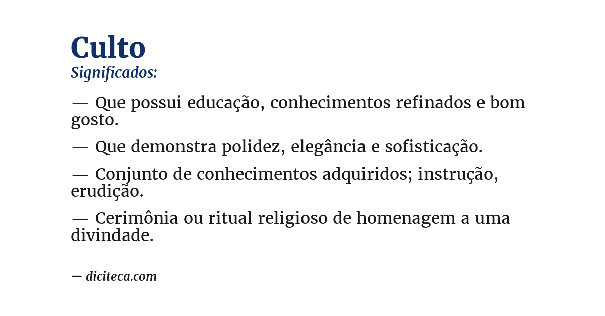 Significado de culto