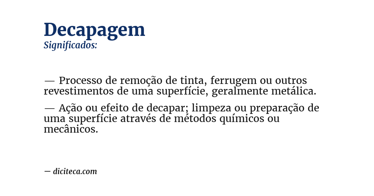 Significado de decapagem