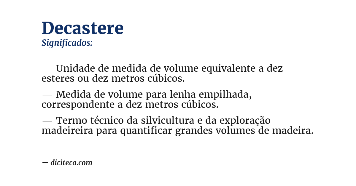 Significado de decastere