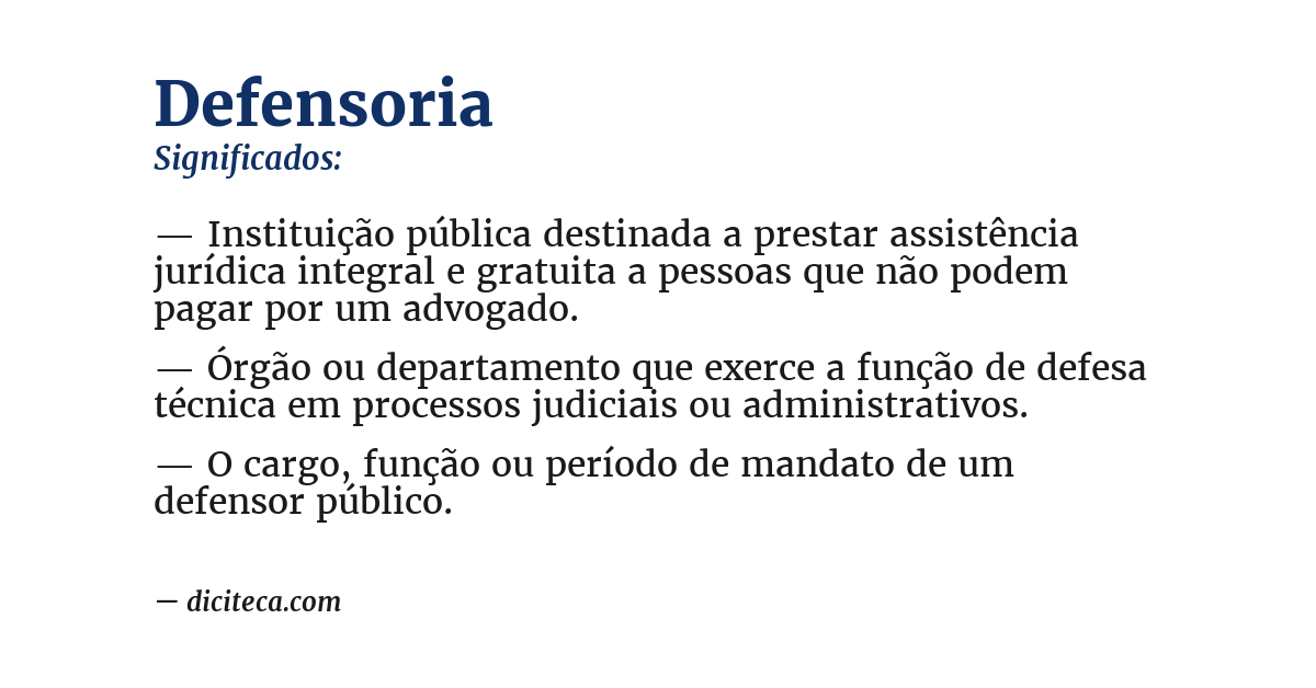 Significado de defensoria