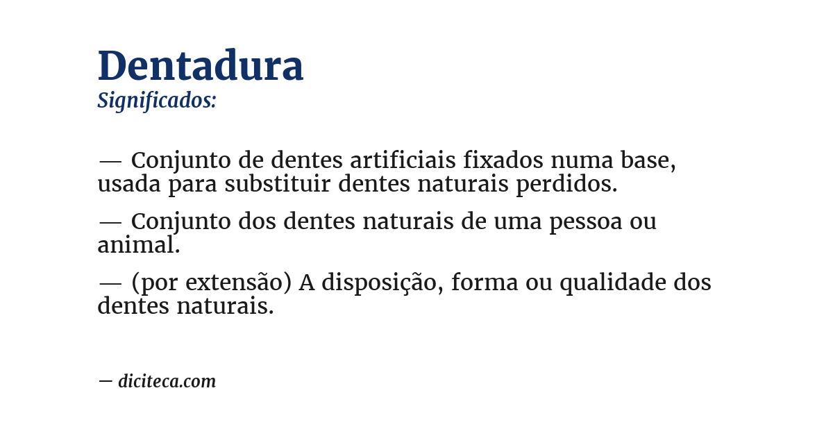 Significado de dentadura