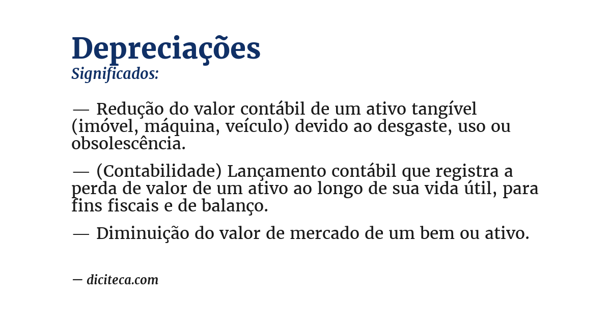 Significado de depreciações