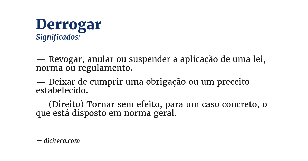Significado de derrogar