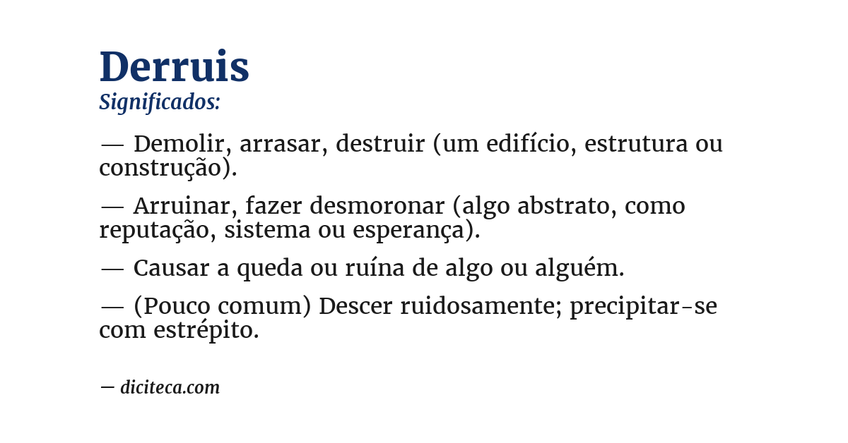Significado de derruis