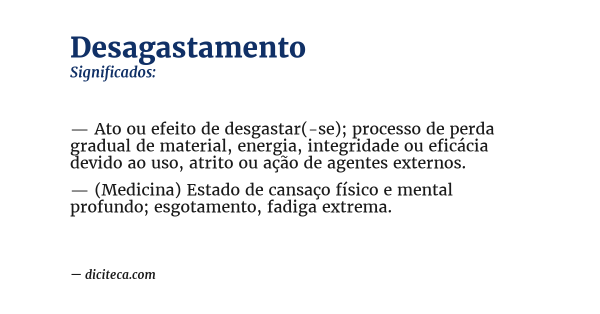 Significado de desagastamento
