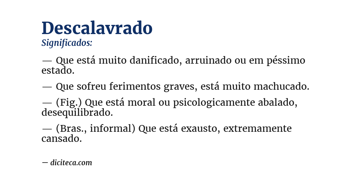 Significado de descalavrado