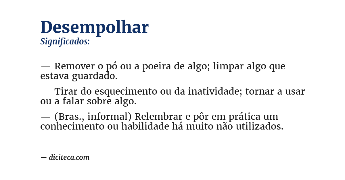 Significado de desempolhar