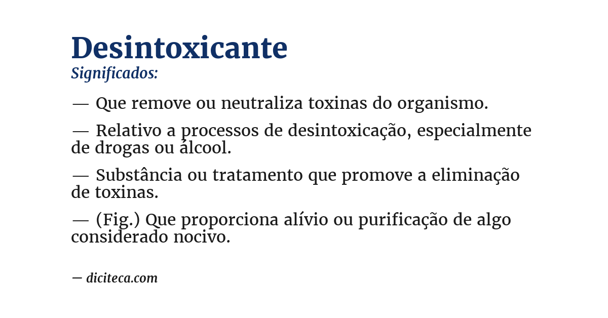 Significado de desintoxicante