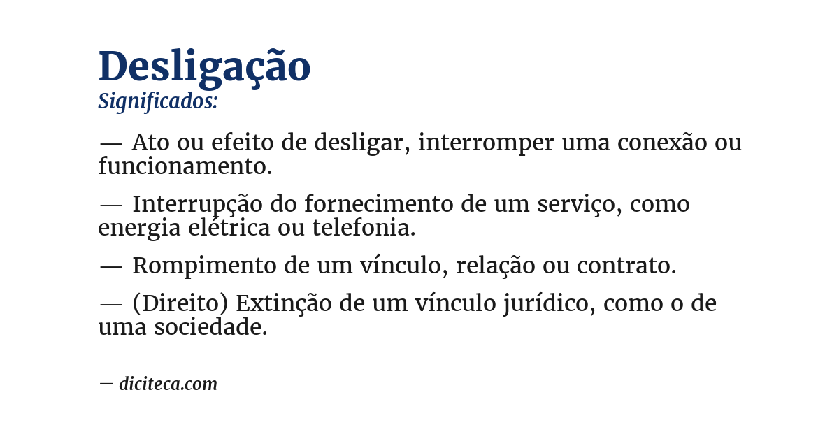 Significado de desligação
