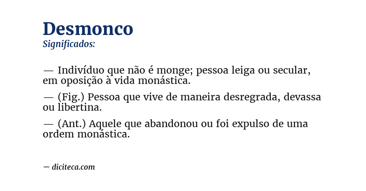 Significado de desmonco