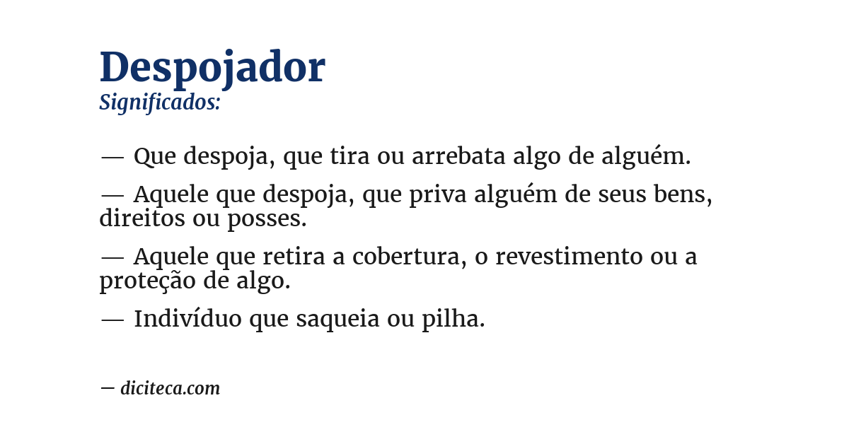 Significado de despojador