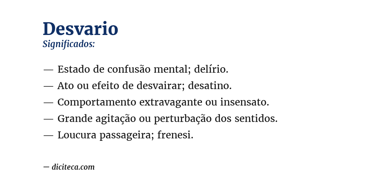 Significado de desvario