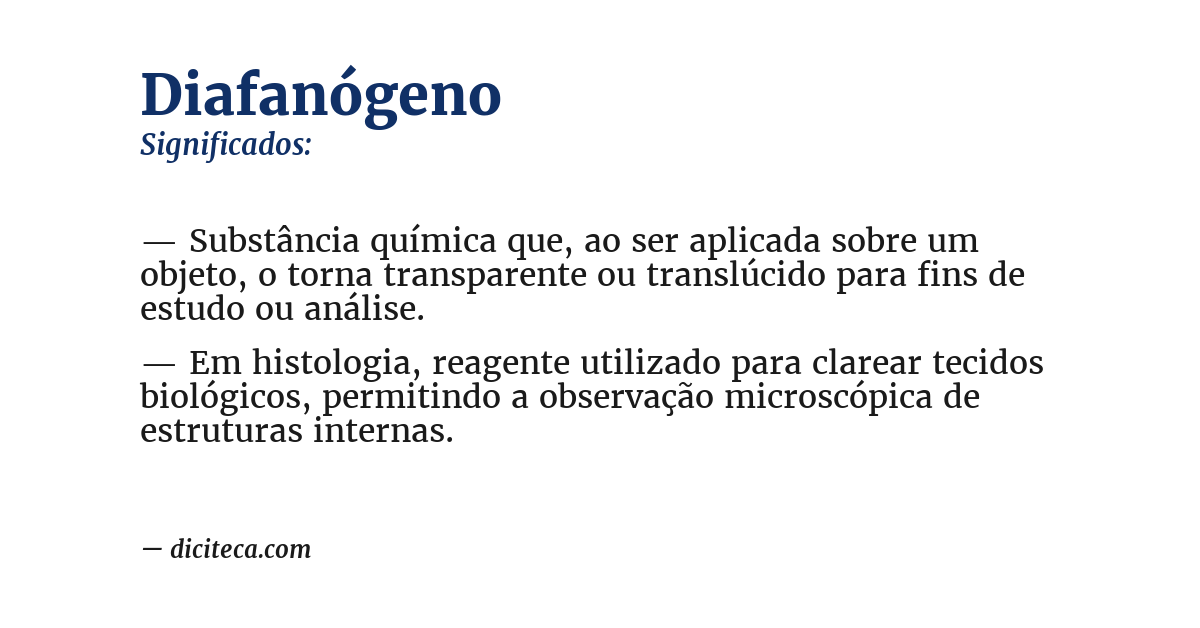 Significado de diafanógeno