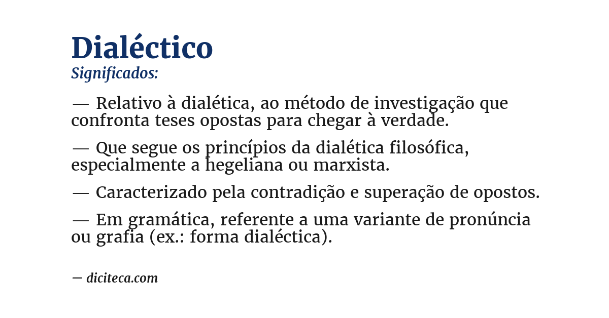 Significado de dialéctico