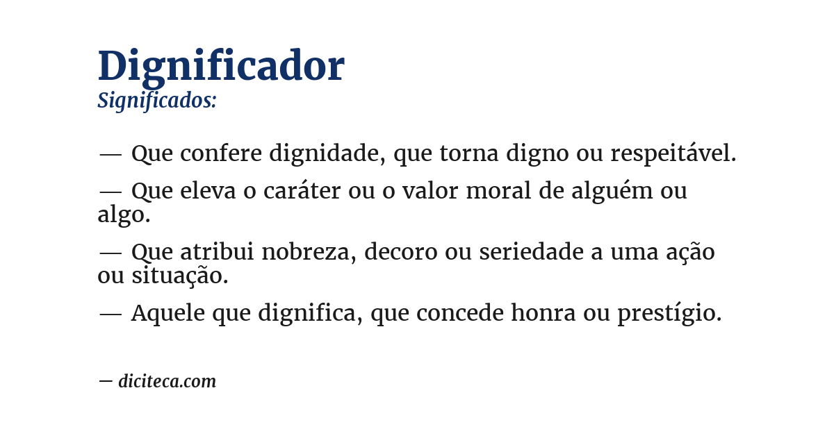 Significado de dignificador