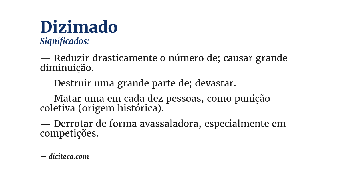 Significado de dizimado