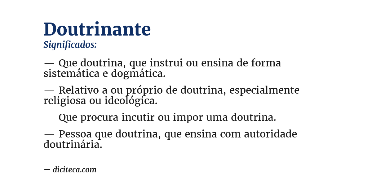 Significado de doutrinante