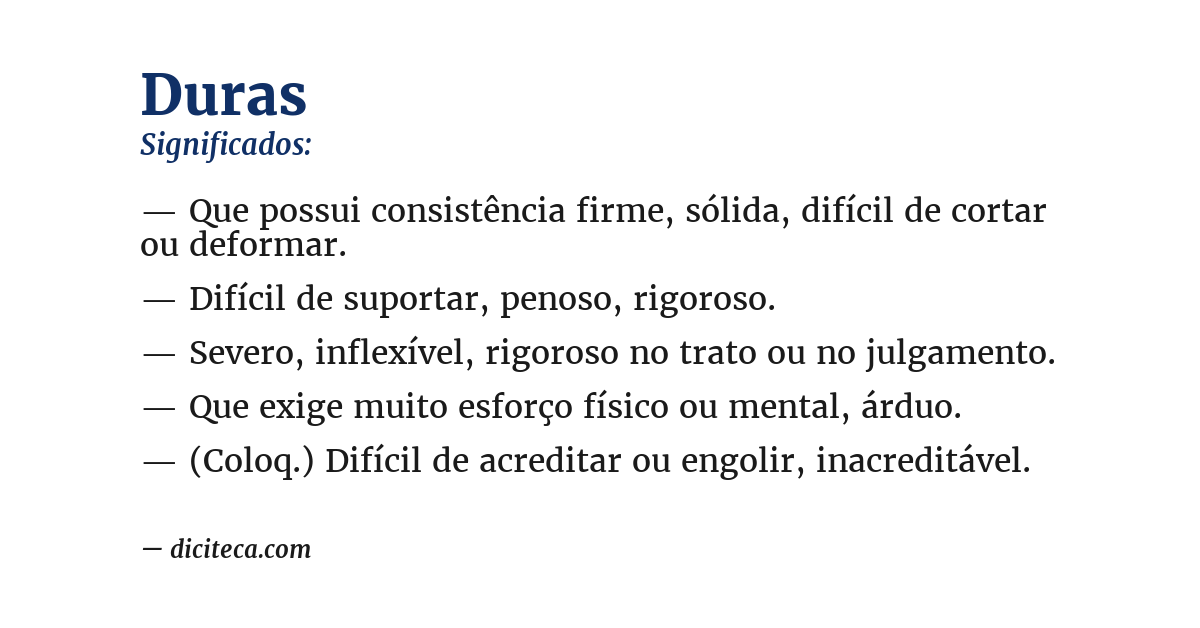 Significado de duras