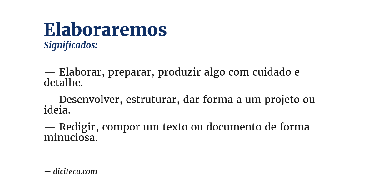 Significado de elaboraremos