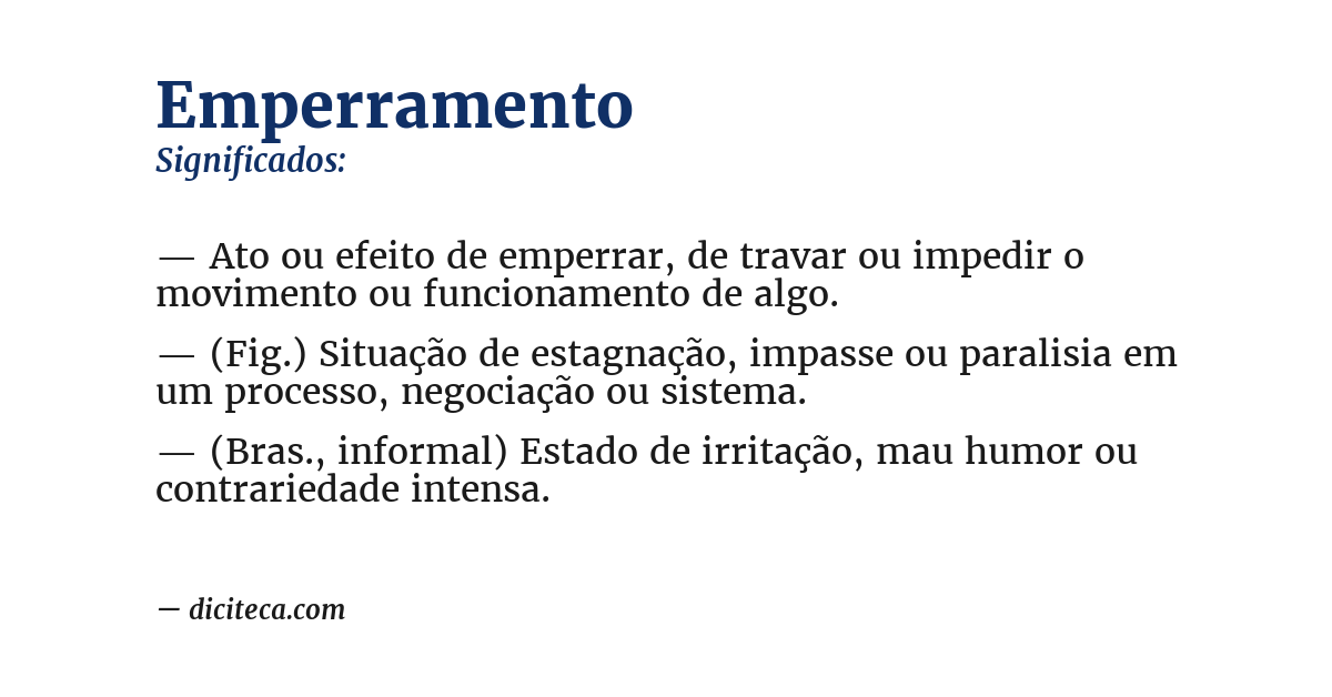 Significado de emperramento
