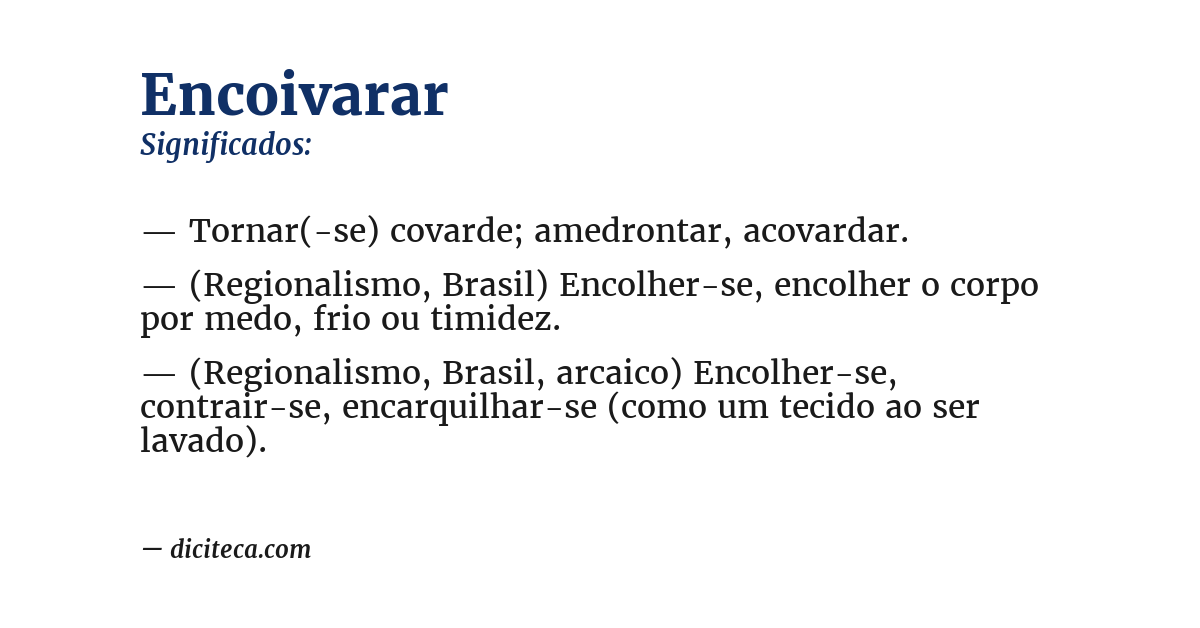 Significado de encoivarar