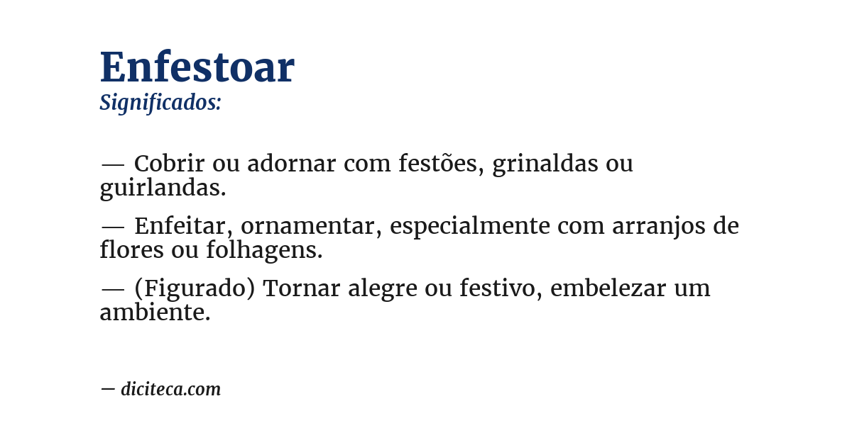 Significado de enfestoar