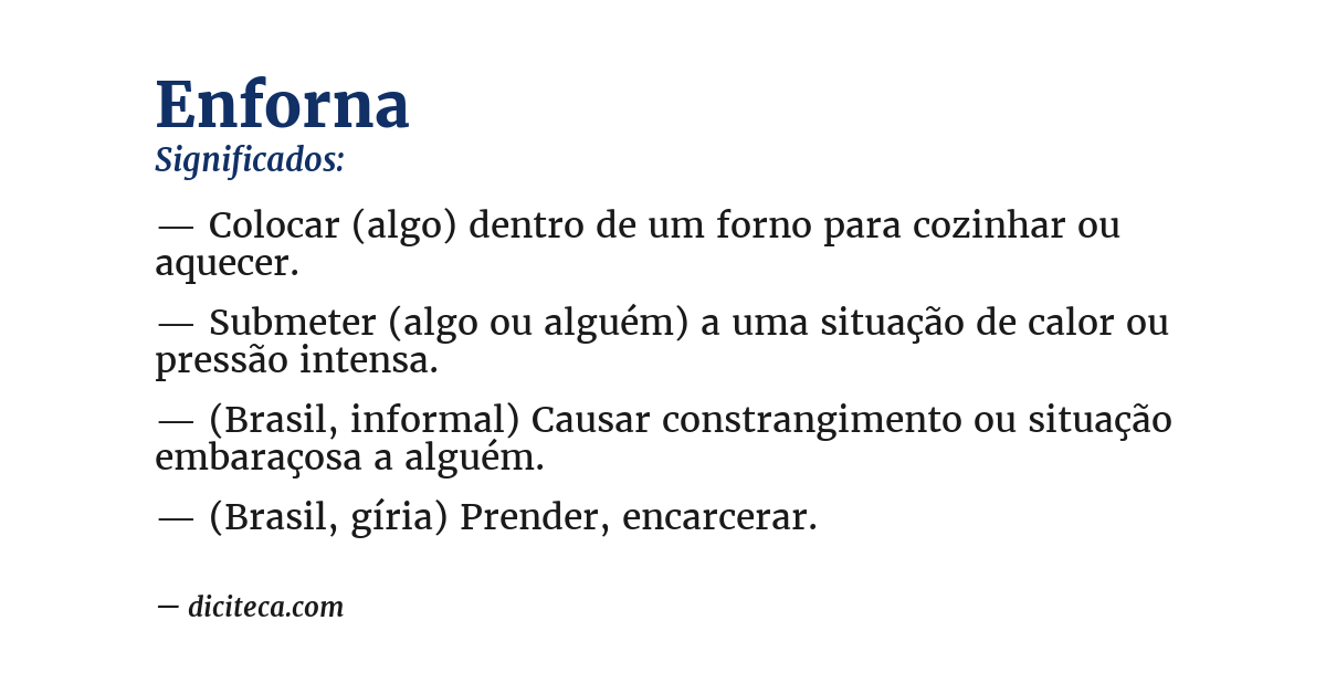Significado de enforna