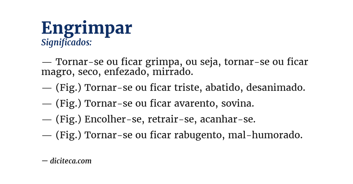 Significado de engrimpar