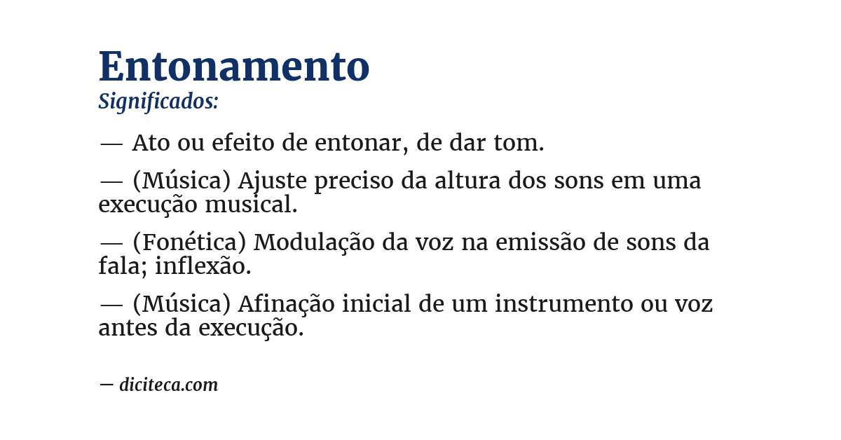 Significado de entonamento