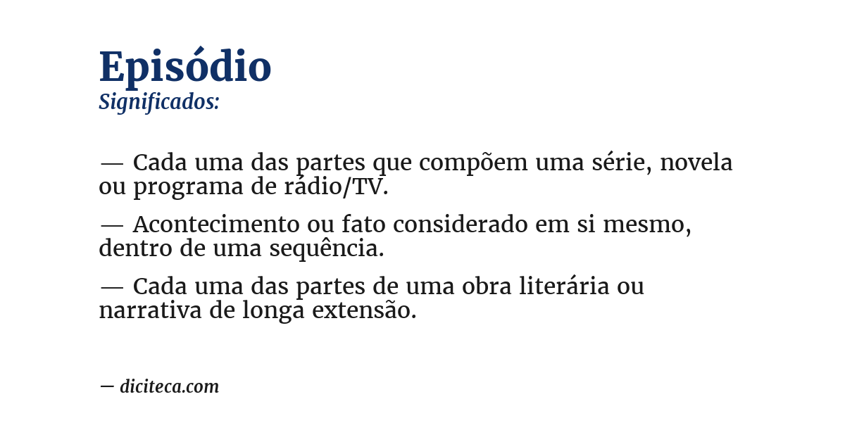Significado de episódio