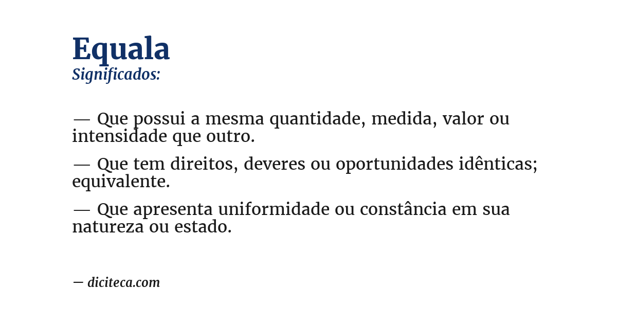Significado de equala
