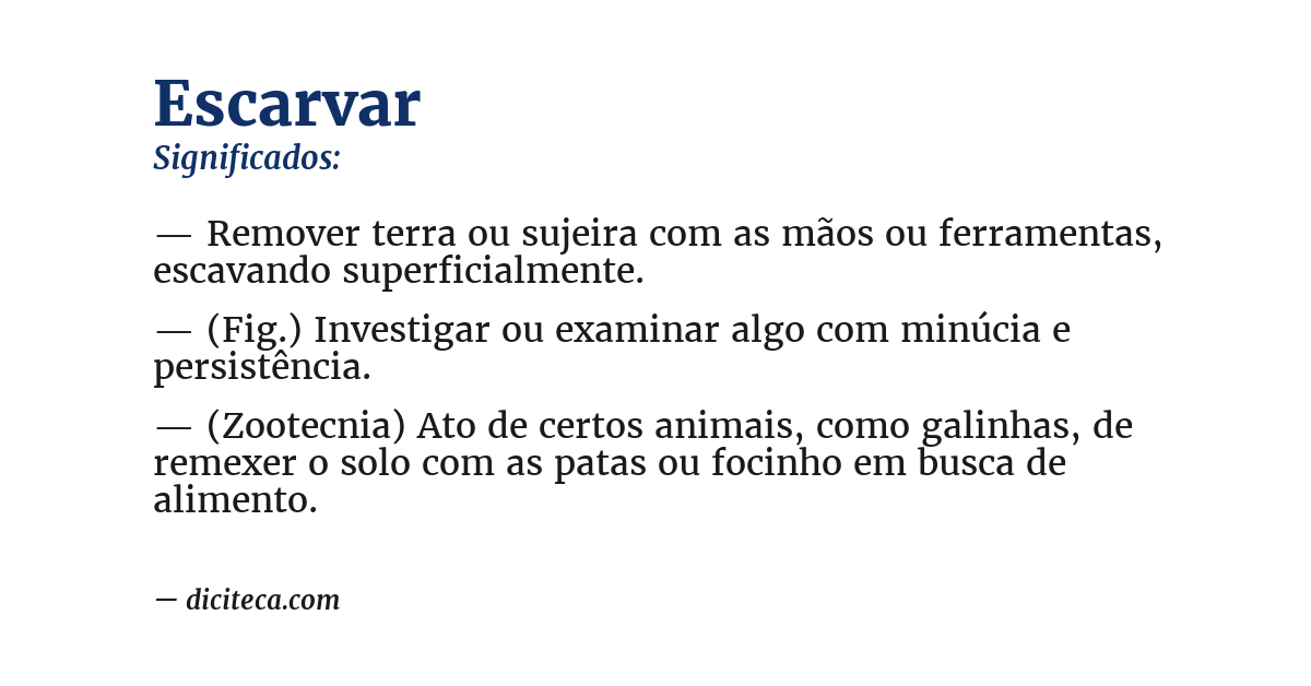 Significado de escarvar