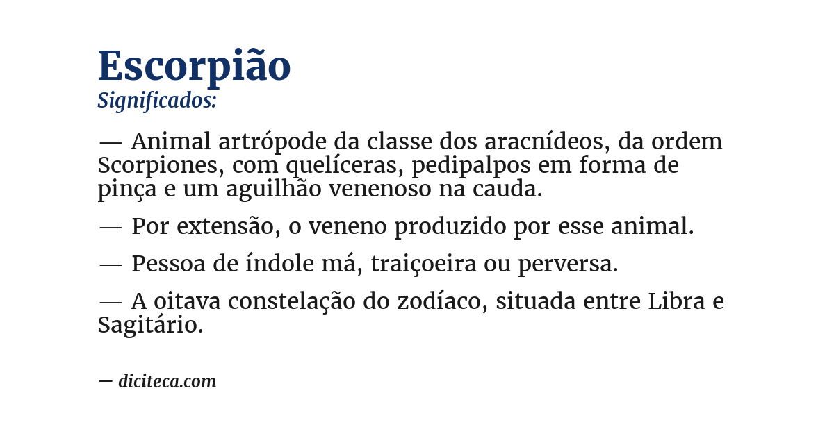 Significado de escorpião