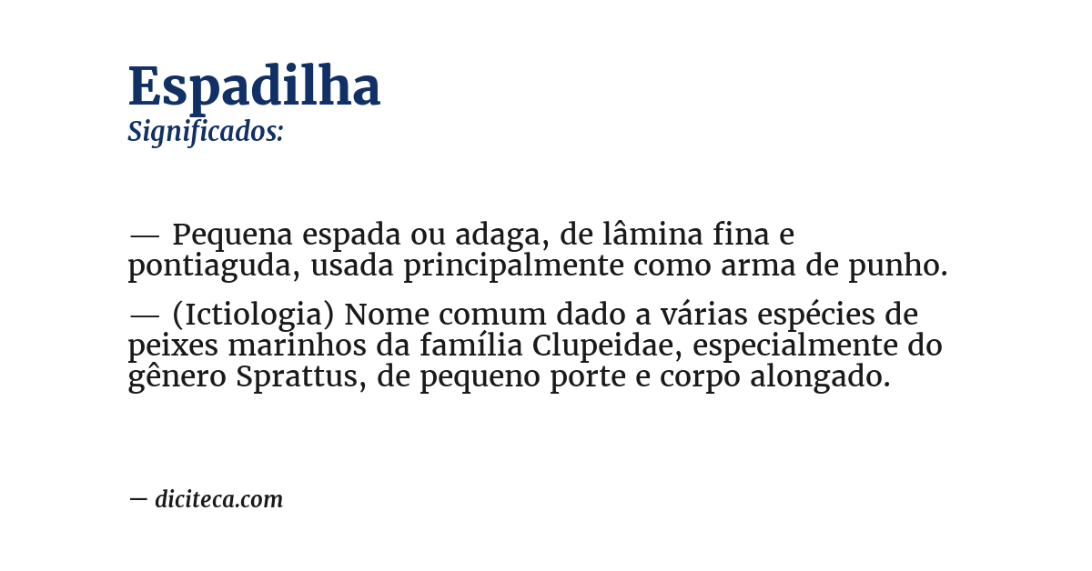 Significado de espadilha