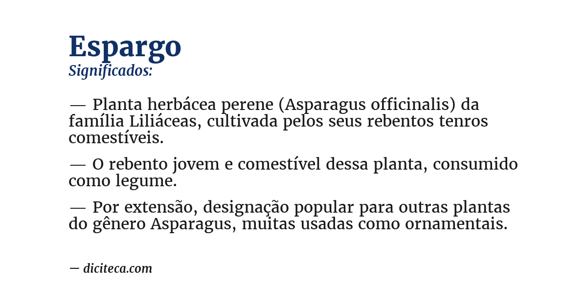 Significado de espargo